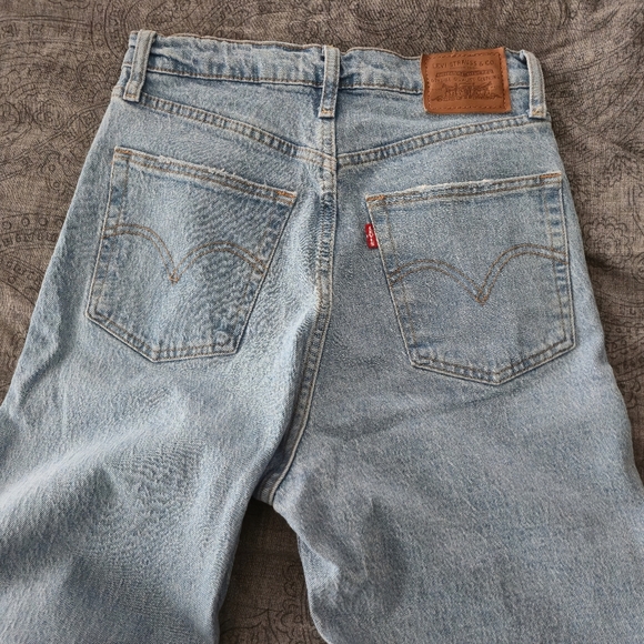 Levi’s Ribcage Crop Boot jeans 28 Light Blue Buttonfly Spring 90s Summer EUC - Picture 3 of 16